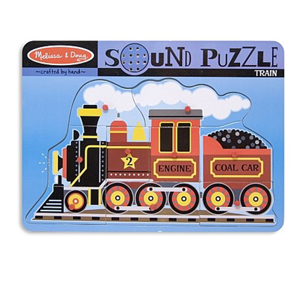 Puzzle de lemn cu sunete Locomotiva cu aburi
