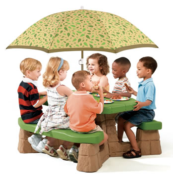 Masa picnic, cu umbrela Recolor