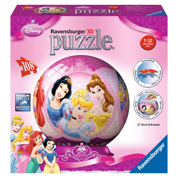 Puzzle 3D Printesele Disney, 108 piese