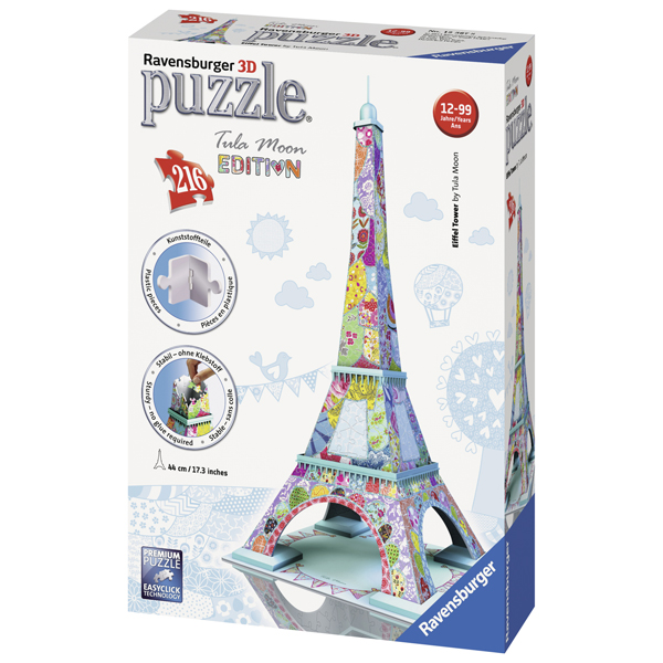 Puzzle 3D  Turnul Eiffel - Colorat, 216 Piese