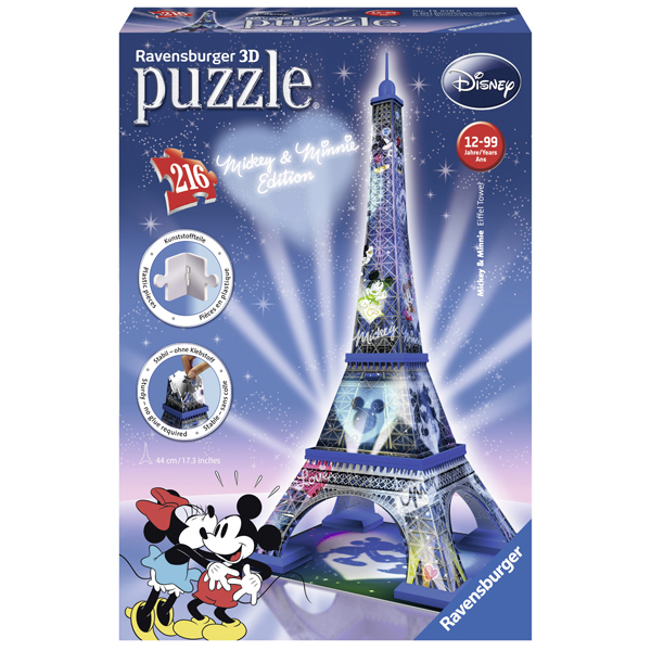 Puzzle 3D  Turnul Eiffel - Mickey & Minnie 216 Piese