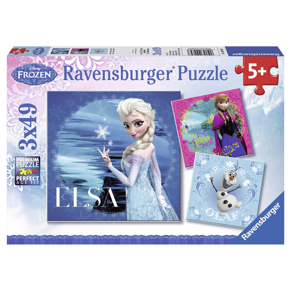 Puzzle Frozen ELSA, AMMA, OLAF, 3x49 piese