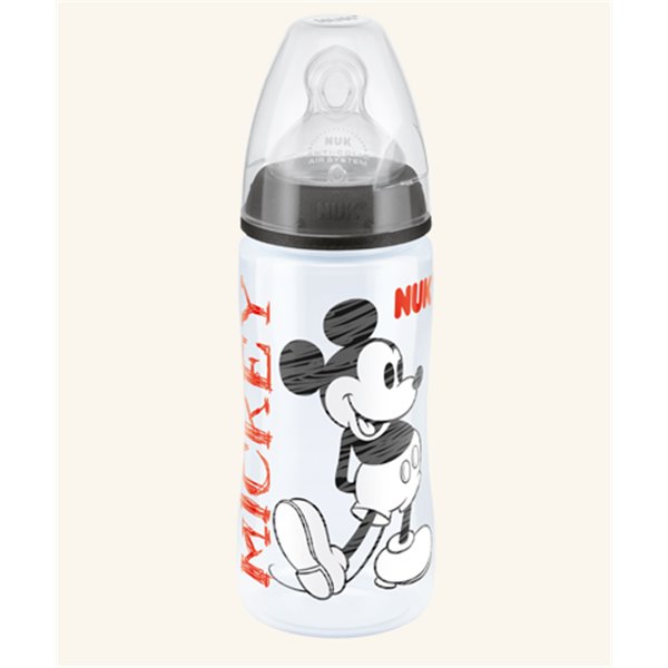 Disney Mickey Mouse Biberon First Choice Plus din PP 300ml+Tetina silicon orificiu Mediu mar.2 +6 lu