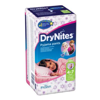 Chilot absorbant pentru noapte fete DryNites, 4-7 ani, 10 bucati